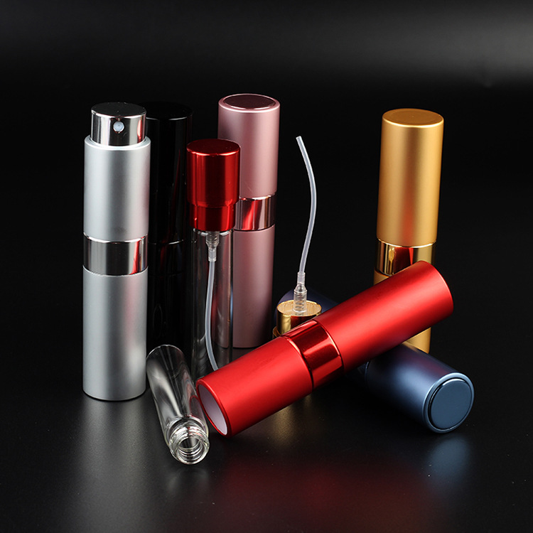 15ML Telescopic Rotary Split Perfume Bottle Portable Lipstick Perfume Bottle Perfume Empty Bottle Glass Spray Bottle