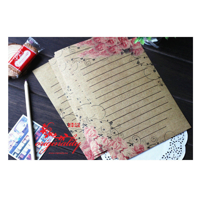 Dream dance culture original retro rose European lace Kraft paper stationery set 8 into 8 choose A5