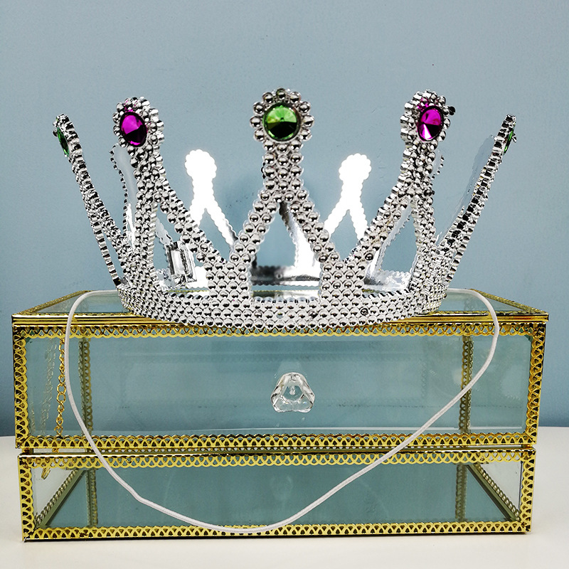 King Crown Halloween Kids Prom Dress Up Plated Plastic Crown Scepter Party Supplies Birthday Headwear Hat
