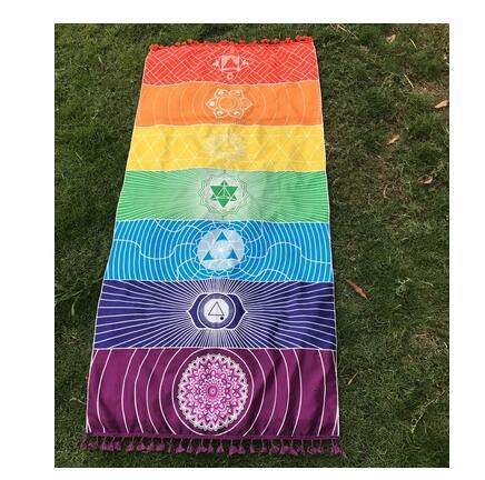 Amazon AliExpress special offer tassel tapestry picture yoga mat Rainbow Shawl scarf