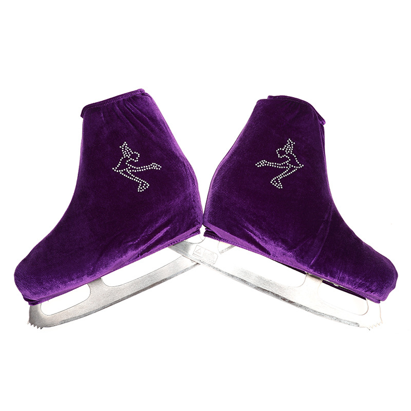 24 Color Professional Figure Skating Shoe Cover Korean Velvet Stretch Roller Skating Shoe Cover for Boys and Girls Export Semicolon 15