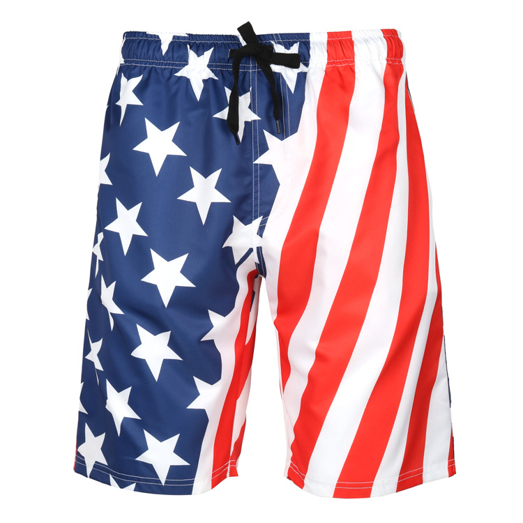 2023 Summer New Amazon Men's Quick-drying Beach Pants Large Size Printed Shorts European and American Summer Sports Pants