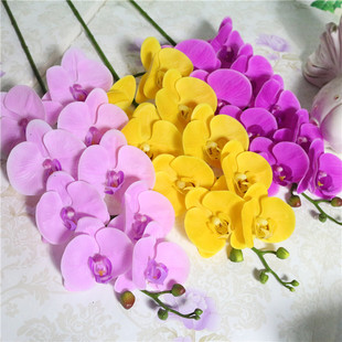 Factory direct simulation PU9 head big phalaenopsis hand film fake flower orchid desktop home decoration agent