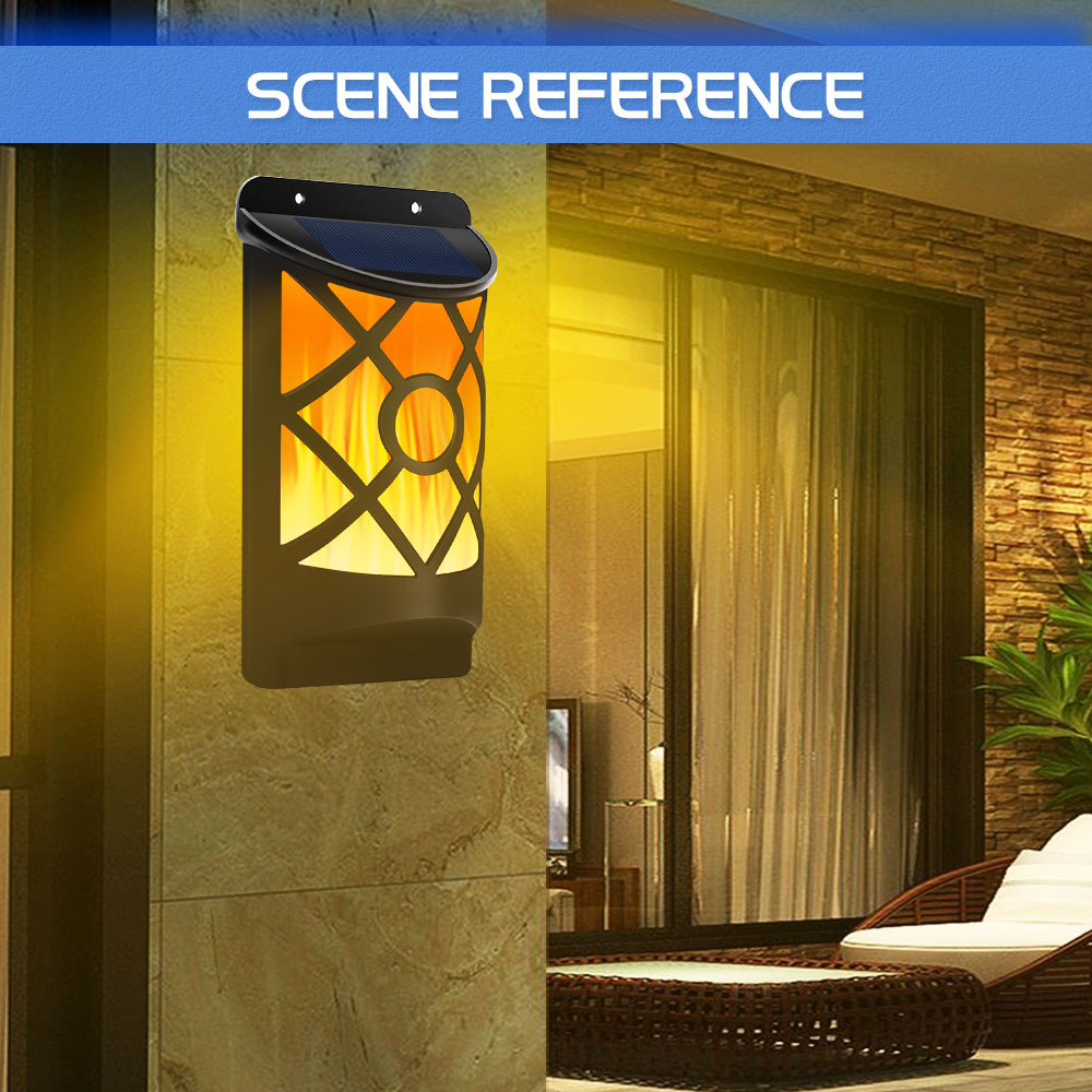 Solar LED flame wall lamp garden lamp outdoor induction lamp solar torch floodlight flame landscape lamp