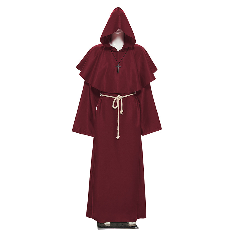 Halloween cosplay Costume Medieval Monk Robe wizard costume priest suit