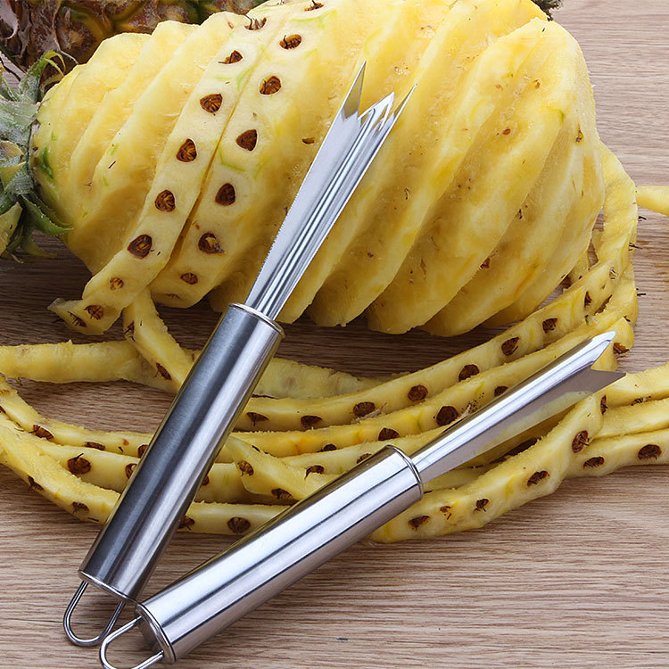 Household pineapple shovel stainless steel pineapple knife peeler peeling eye removing pineapple fork pineapple V-shaped eye digging tool