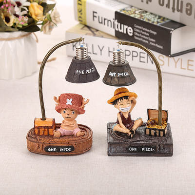 Japanese Grocery One Piece Luffy Ornaments Qiao Ba Night Light Creative Doll Resin Craft Gift Student Gift