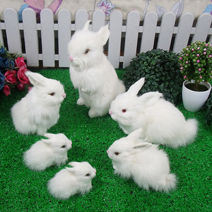 Simulation rabbit leather hair animal ornaments simulation rabbit animal toys home decorations wholesale