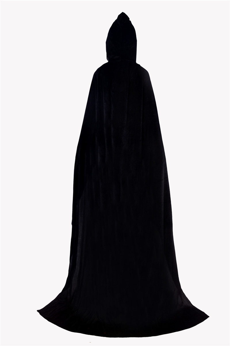 Halloween Cloak Death Long Cloak Wizard Witch Prince Princess Ball Golden Velvet Cloak