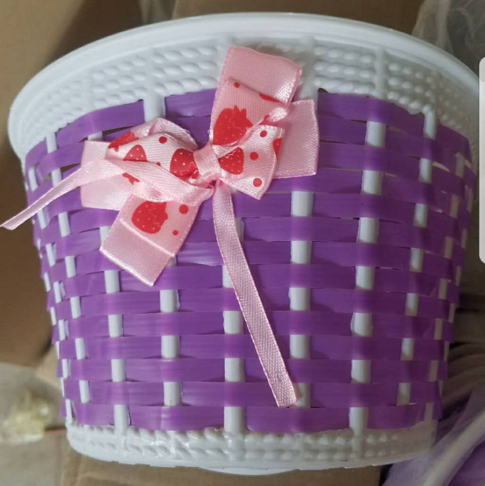Small Small Scooter Bicycle Semi-handmade Braided Basket Anti-pressure Boutique Car Basket Plastic Braided Riding Supplies