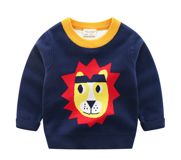 Children's sweater wholesale 2024 new Korean children's clothing sweater boy cartoon sweater baby base shirt generation