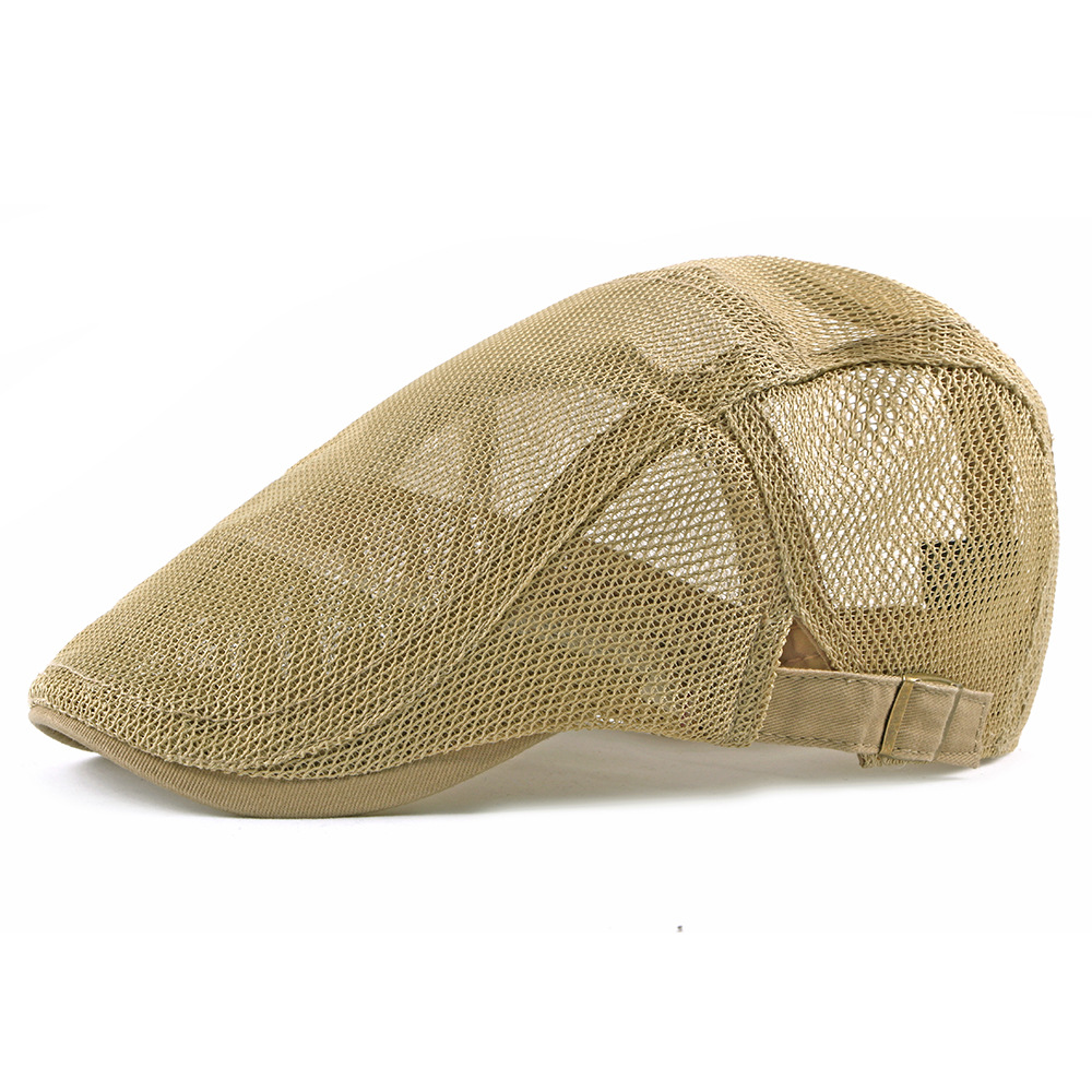 Hollow Mesh Beret Men's Summer Casual Cap Korean Style Fashionable Breathable Simple Light Plate Forward Cap Women's Trendy