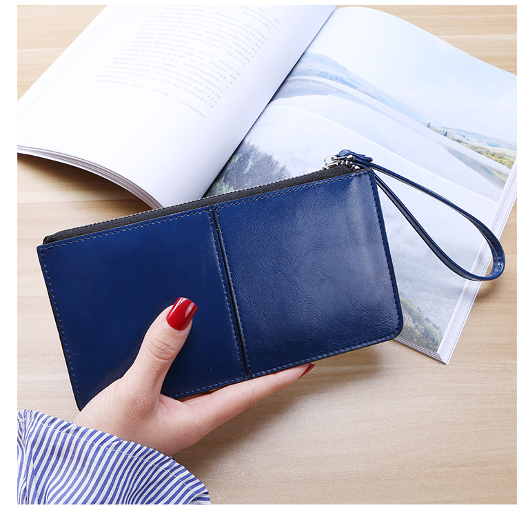 Nuovo portafoglio da donna con cerniera in stile coreano, pochette lunga da donna, portafoglio multi-carta da donna, portafoglio multifunzione con cinturino da polso_voghion.com