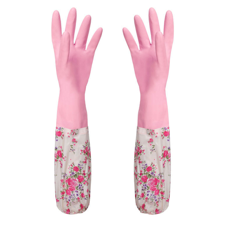 Fleece/Summer/Color Latex Lengthened Housework Gloves Durable and Cleaning Special for Washing Dish and Clothes