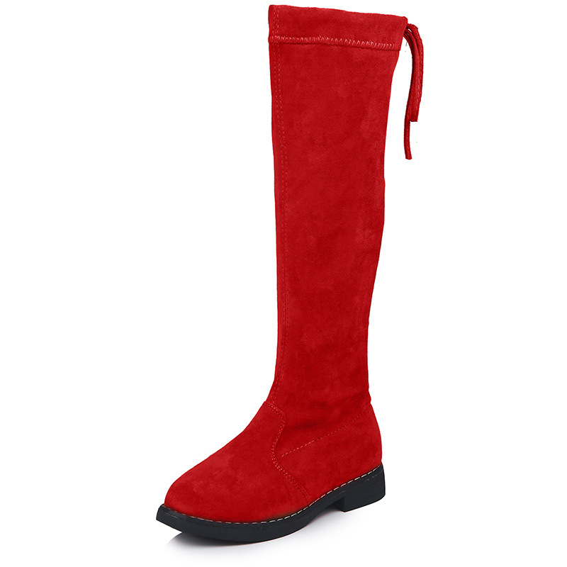 Girls' fashion high boots 2023 autumn and winter New girls' over-the-knee boots high-top Princess single boots student fleece-lined