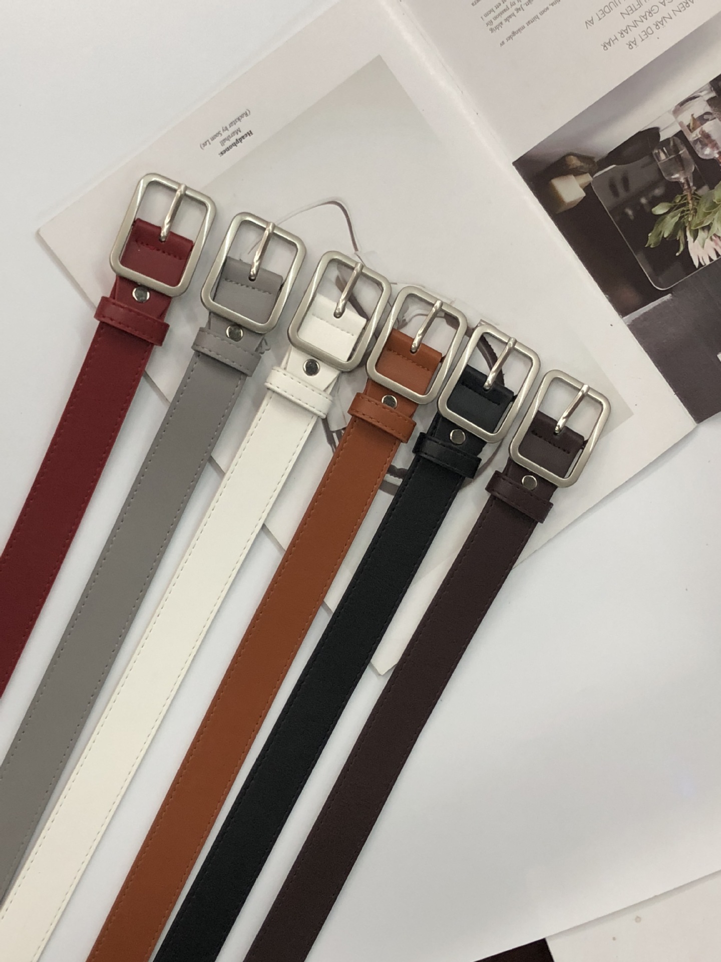 2020 Hot Selling Belt Classic Day Buckle PU Belt Women's Fashion All-match Men's and Women's Belt Factory Outlet