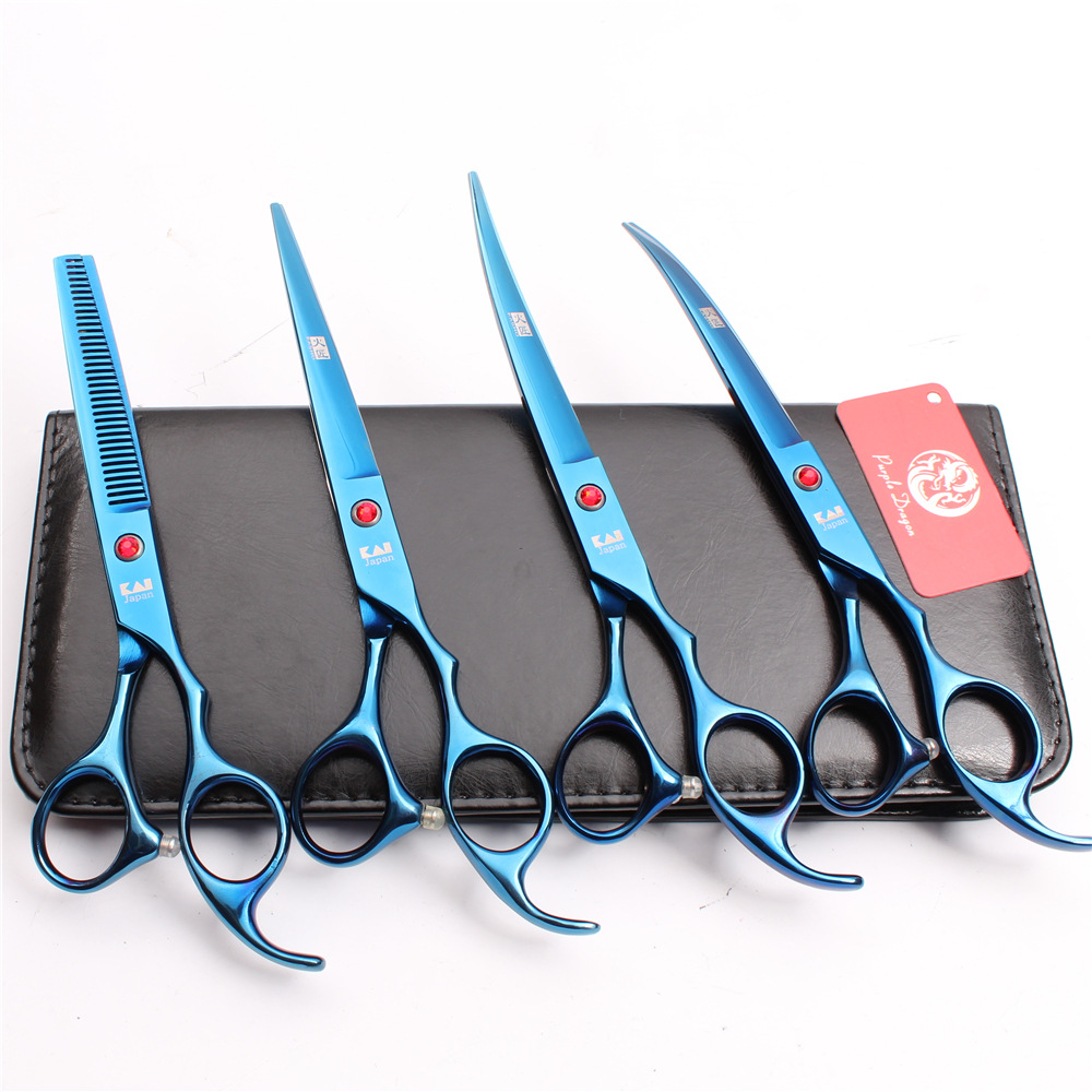 Purple Dragon 7-inch hand pet scissors dog hair trimming scissors curved scissors straight scissors flat scissors tooth scissors thinning scissors beauty suit