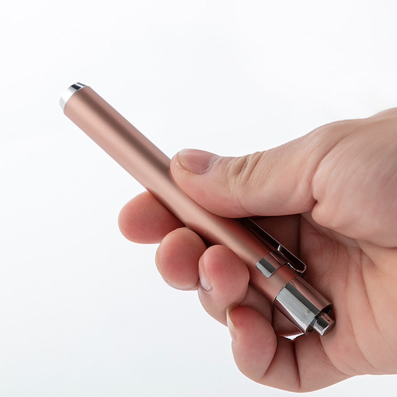 Stainless steel small flashlight pen clip portable moon light medical outdoor home logo gift 7 trumpet Electric