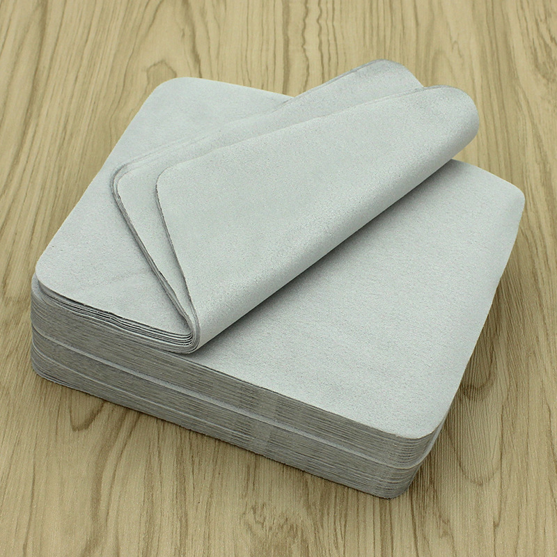 Imitation Suede Glasses Cloth Grey Brown Microfiber Island Silk Soft Glasses Double-sided Fleece Wipe for Mobile Phone