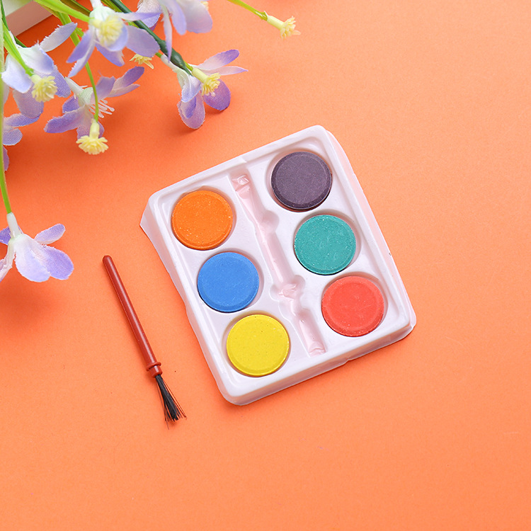 6 color powder cake pigment painting powder cake children's pigment art supplies powder cake set brush brush brush set