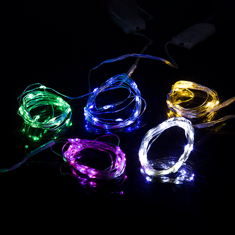 LED light string copper wire lamp button battery box firefly gift box flowers baking coke cake decoration copper wire lamp