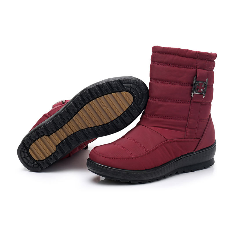 Winter waterproof beef tendon bottom mother cotton boots plus velvet warm short boots large size cotton shoes non-slip snow boots a generation of hair