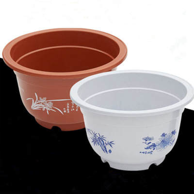 Elegant Terracotta Color Plastic Plant Pots