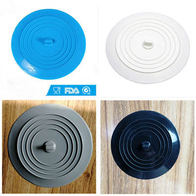 Spot Amazon food grade round large silicone flat sink plug lid bathtub plug 15cm water cover floor drain