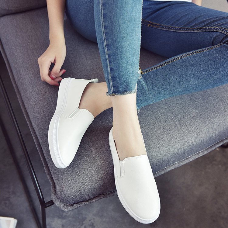 Shoes Women's Spring 2022 Flat Nurse Work Shoes Student Shoes Overlap Korean Style Soft Sole White Shoes Women's Shoes