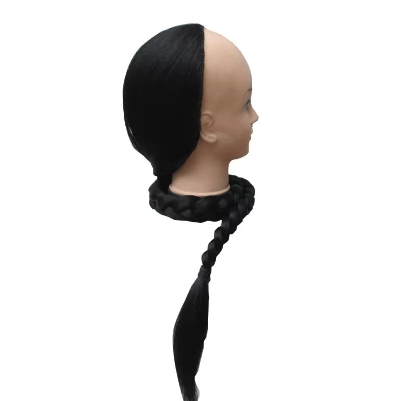 Factory sales costume wig headdress men's curved wire half head cover horseshoe cover Qing dynasty elder brother big braid
