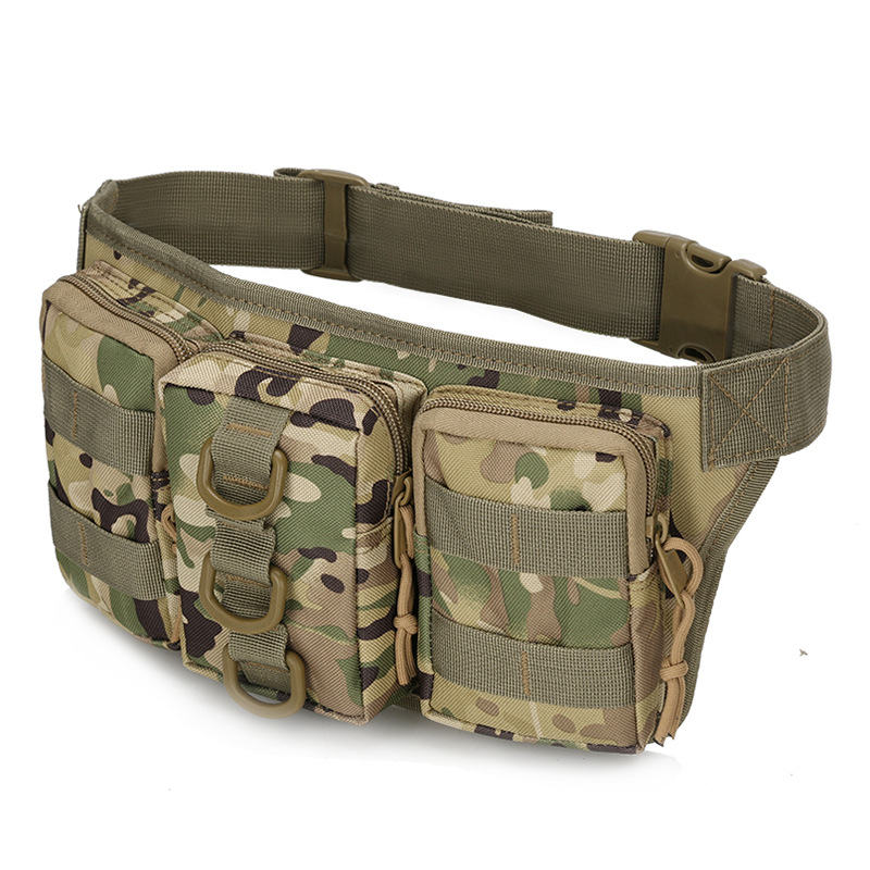 Spot supply triple small waist bag adventure camouflage bag functional waist bag outdoor small waterproof mountaineering cycling bag