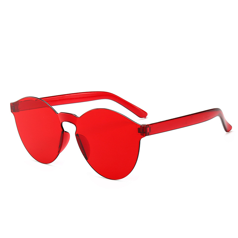 新款无框一体太阳眼镜 连体片无框太阳镜 糖果色外贸男女墨镜8910