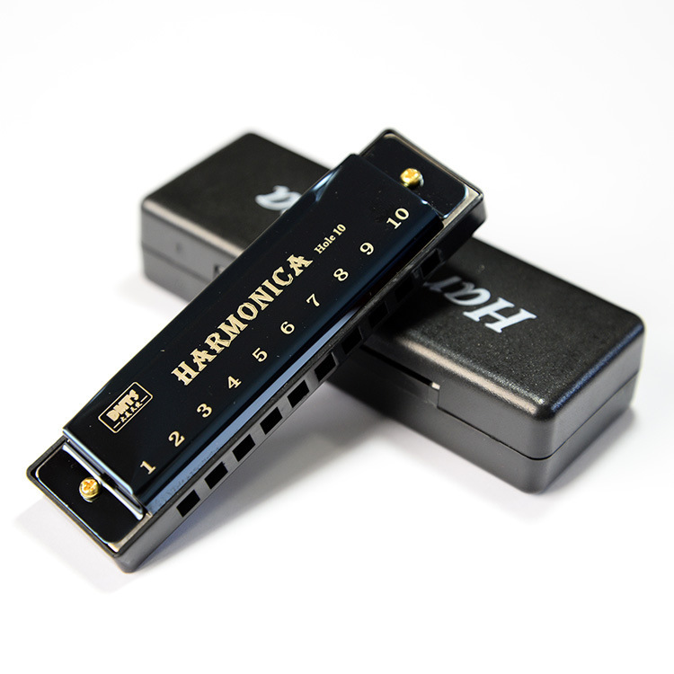 Titanium copper core 10-hole Bruce harmonica student children early education educational musical instrument toy harmonica wholesale
