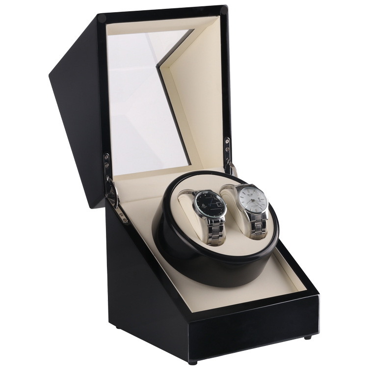 Spot wholesale black paint single head 2 automatic watch chain Shaker motor box electric rotating watch box