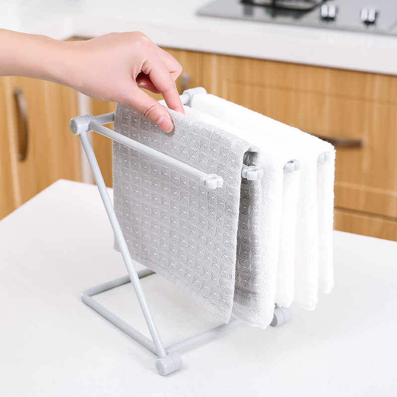 J207 Folding Rag Storage Rack Kitchen Countertop Dish Cloth Hanger Rack Storage Rack Rack Rack for Mugs
