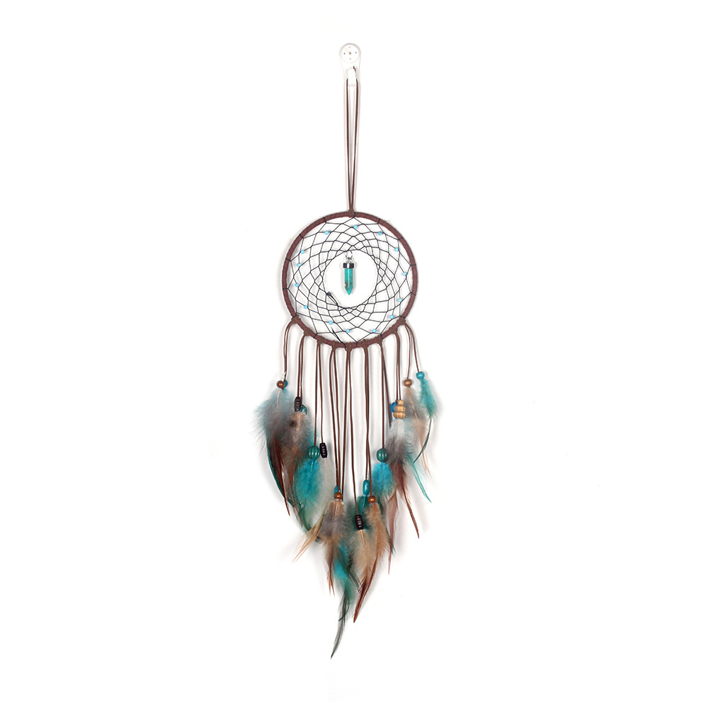 Simple Turquoise Dream Catcher Feather Hanging Decoration Dream Catcher Light Indian Feather Hanging Decoration Christmas Lantern Dream Catcher
