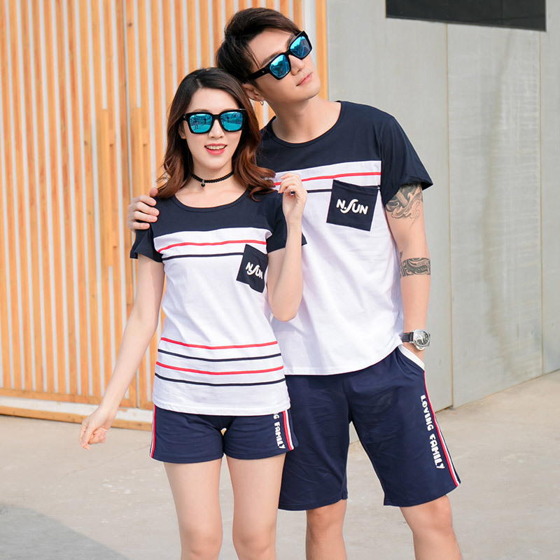 Trendy parent-child summer 2024 color matching pocket family suit parent-child short sleeve T-shirt a generation of hair