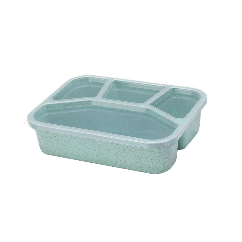 Wheat Straw Lunch Box Japanese Lunch Box Student Lunch Box Work Portable Microwave Square Split Fast Food Box
