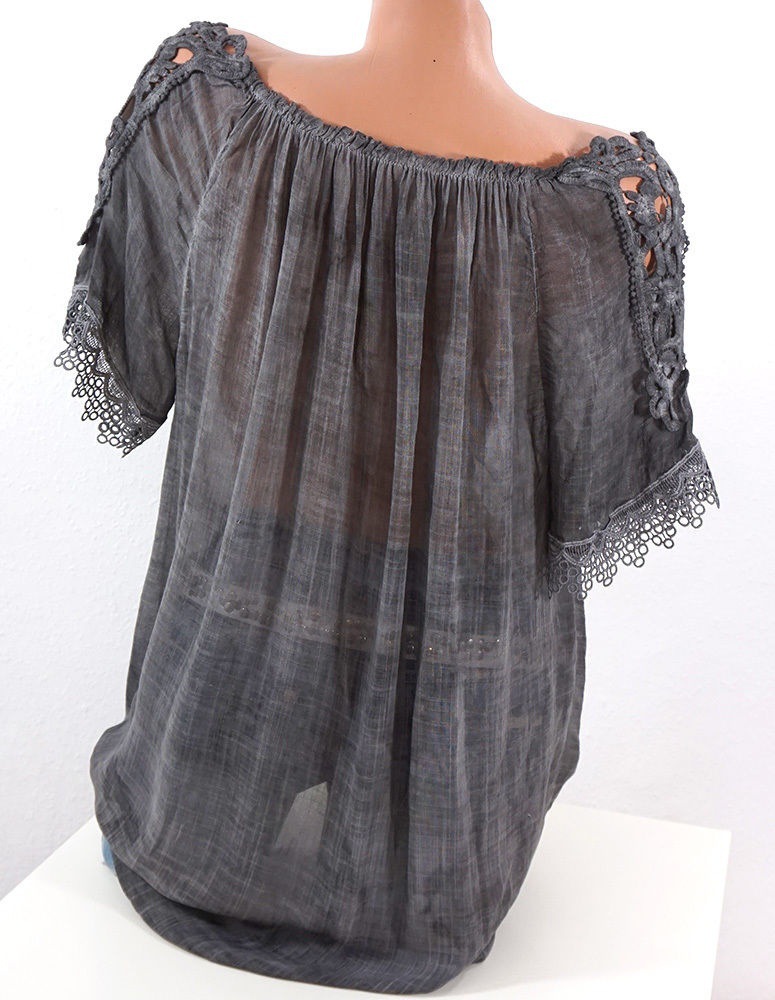 2020 AliExpress European and American Summer Women's Translucent Off-shoulder Short-sleeved T-shirt
