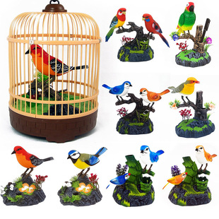 [Voice Control Bird Collection] West Knight Electric Bird Simulation Bird Cage Stall Product Supply Explosions Toys