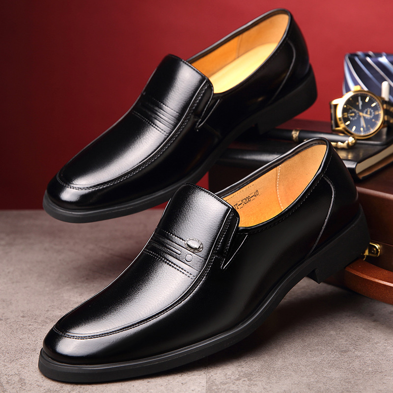 Men's Slip-on Plus Size 4748 49 50 Pointed Business Dress Shoes Men's Shoes Single-layer Shoes Men's Leather Shoes