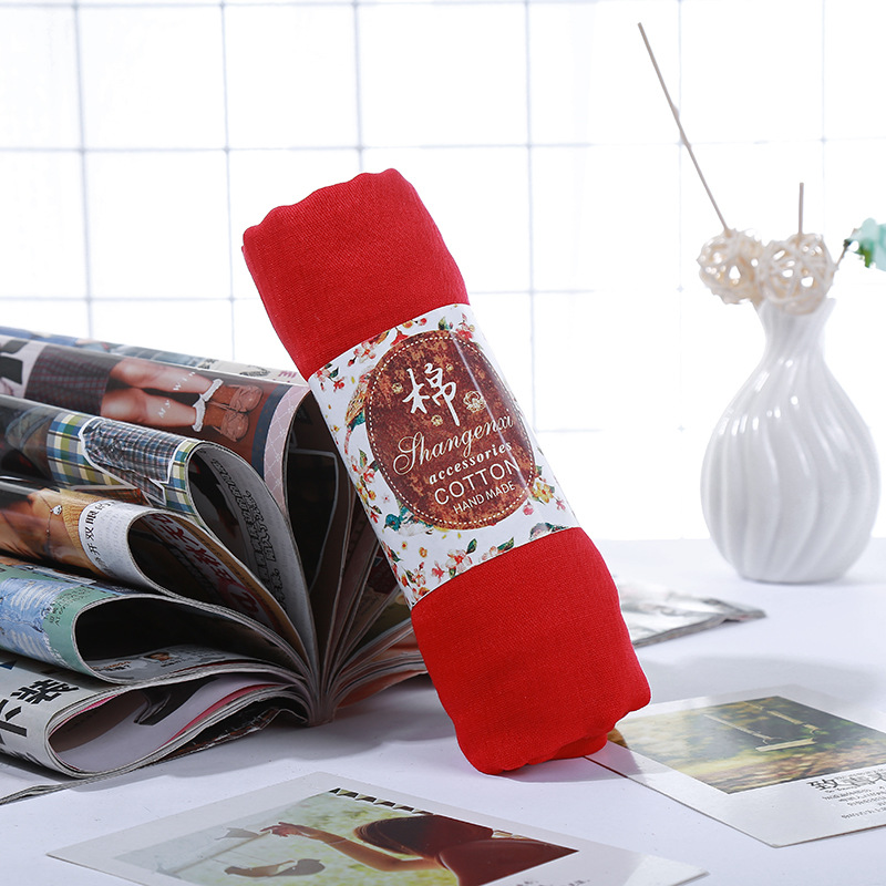 2023 New Cotton and Linen Scarf Women's Cross-border Gift Cotton Scarf Women's Scarf Korean Style Shawl Accessories