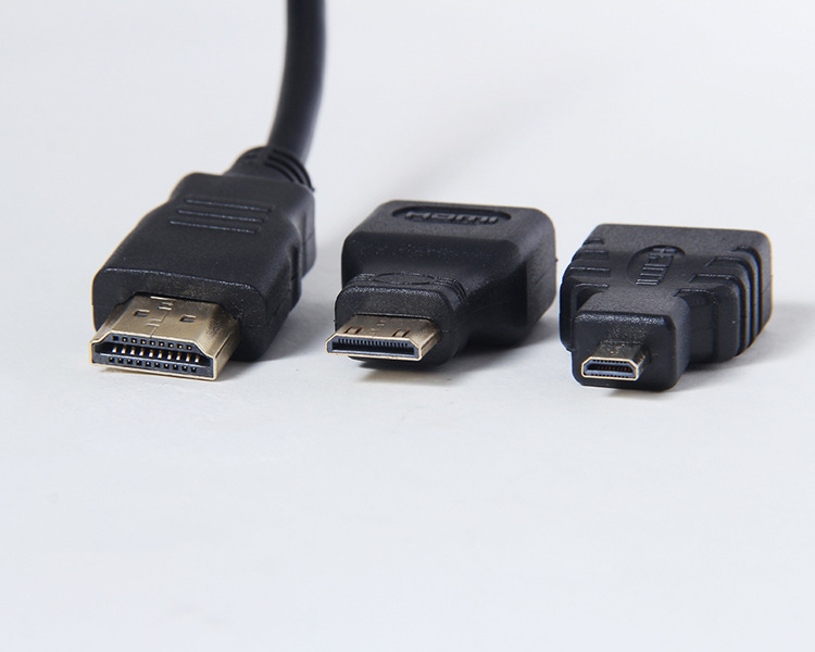 HDMI to HDMI HD adapter cable 1.4 Three-in-one Mini HDMI Micro HDMI interface 1080p