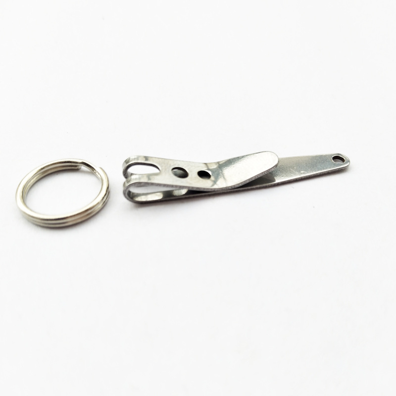 Outdoor Mini Pocket Clip flashlight clip small carabiner hook stainless steel portable pocket clip