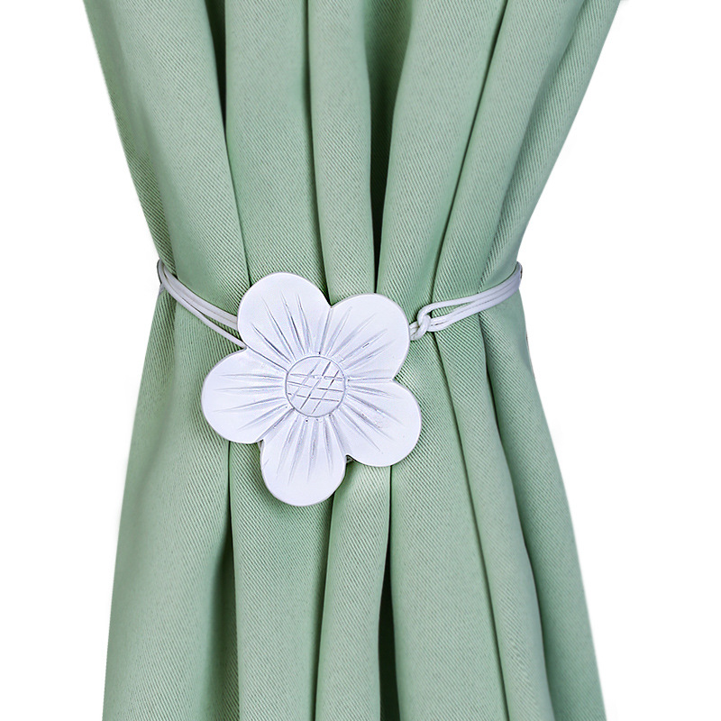 Wholesale Simple Magnet Curtain Buckle Magnetic Curtain Tie Belt Curtain Hook Wall Hook Curtain Accessories Resin Carved Flower Tie Rope