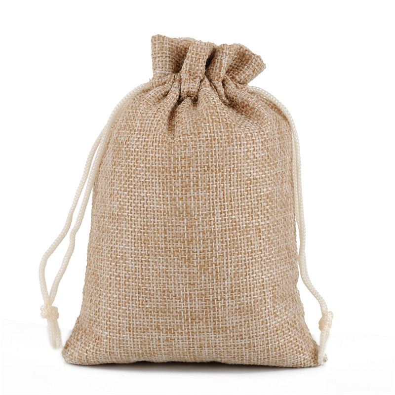 Factory spot linen bag drawstring cotton jewelry storage bag 7*9 coffee linen bag can be customized
