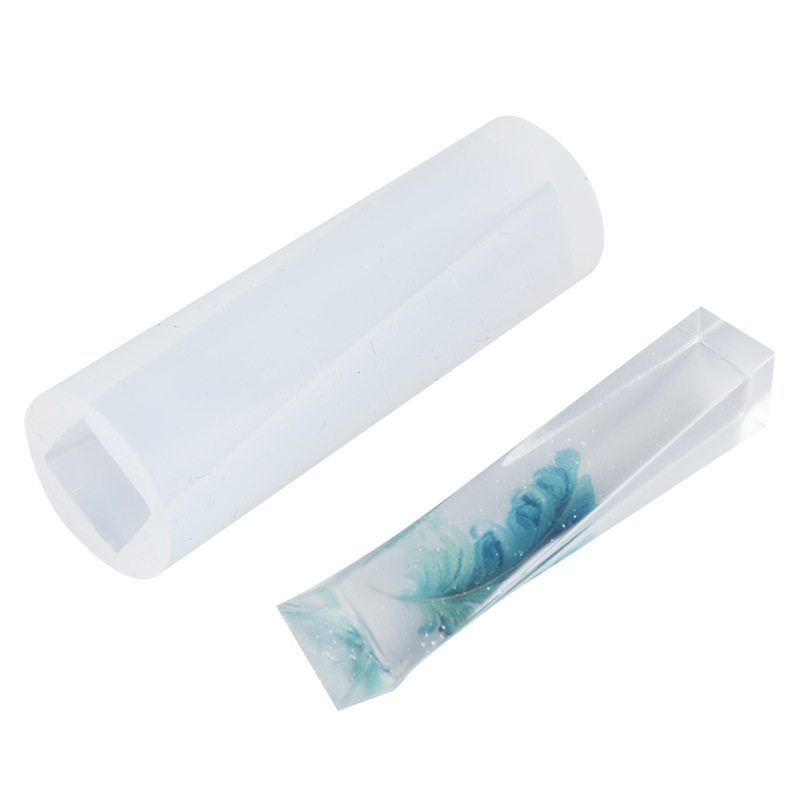 Crystal Drop Glue Pendant Silicone Mold Polishing-free DIY Jewelry Long Cylinder Trapezoidal Crystal Shape