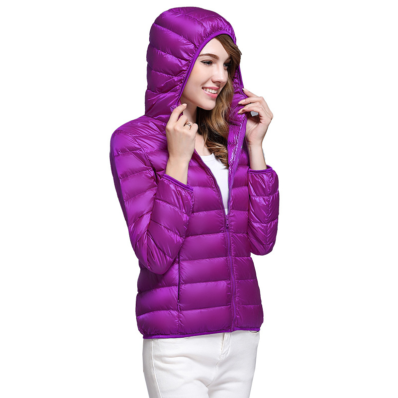 Cross-border Short Hooded Lightweight Down Jacket Women's Autumn and Winter Lightweight White Duck Down Plus Size Fashionable Slim-fit Jacket