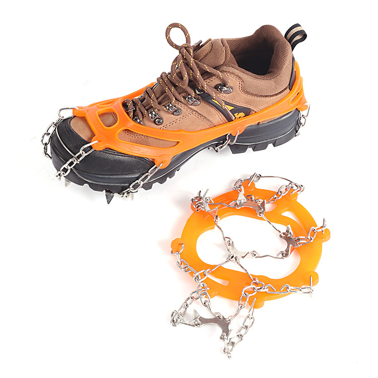 Factory supply 10 teeth 201 stainless steel crampons ice snow non-slip shoe cover simple non-slip chain ice catch 10 teeth