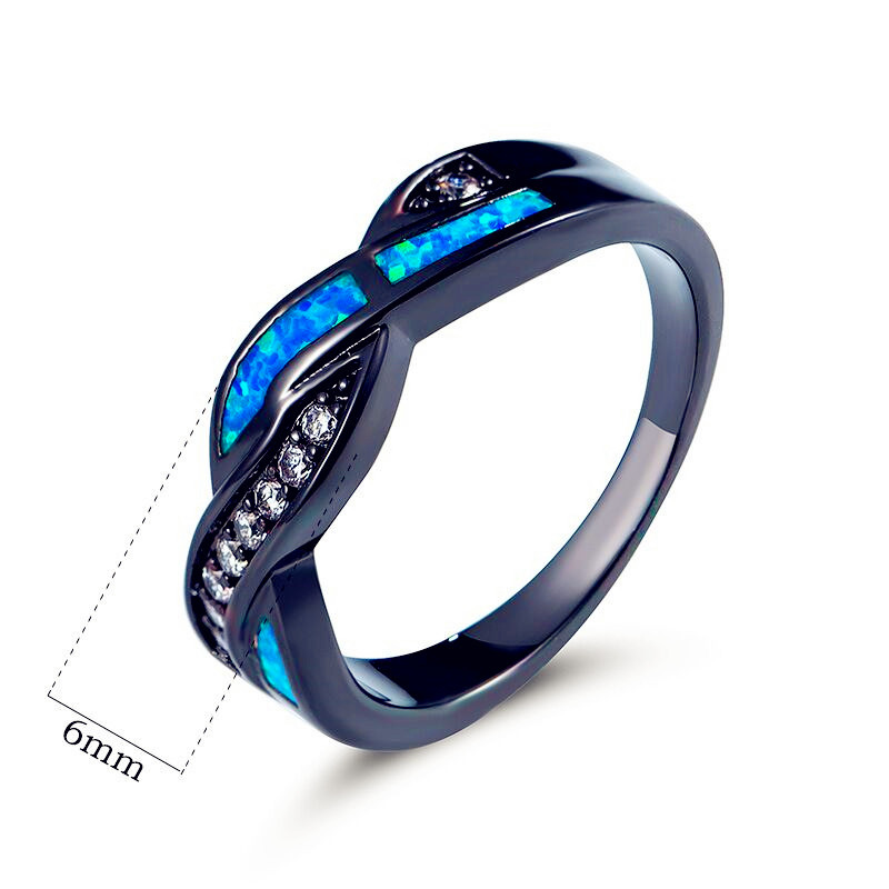 Cross-border alloy black gold plated ring imitation Opel ring